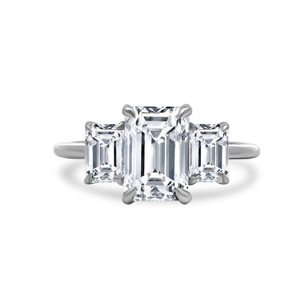 1/3ct Emerald Diamond Double Halo Complete Engagement Ring - DHEC.30-W - MK  Diamonds & Jewelry